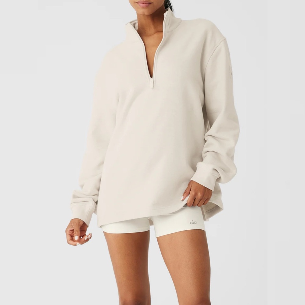 ALO Yoga Women's Cream Quarter-Zip Pullover